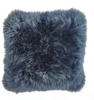 LUXOR живая меховая подушка "Декоративная подушка Намика", декоративная подушка, квадрат, 35х35 см, натуральная овчина, с наполнителем LUXOR living, синий