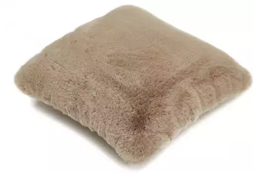 LUXOR живая меховая подушка "Декоративная подушка Новара", искусственный мех, квадратная, 40х40 см, очень мягкая, с наполнителем, гостиная LUXOR living, серо-коричневый