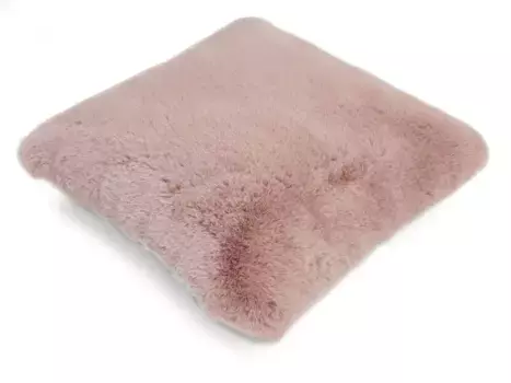 LUXOR живая меховая подушка "Декоративная подушка Новара", искусственный мех, квадратная, 40х40 см, очень мягкая, с наполнителем, гостиная LUXOR living, цвет altrosa + Felloptik