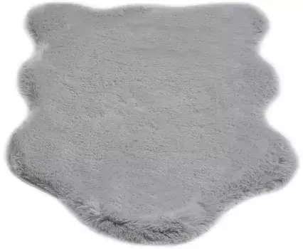 LUXOR живой меховой ковер "Новара", в форме меха, искусственный мех, мягкий на ощупь мех кролика, можно стирать, также в комплекте из 2 шт LUXOR living 55х80 см, серый