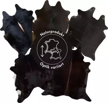 LUXOR живой меховой коврик "Коровья кожа", в форме меха, натуральная кожа, натуральный продукт - поэтому каждый мех уникален LUXOR living 130х190 см, черный/коричневый