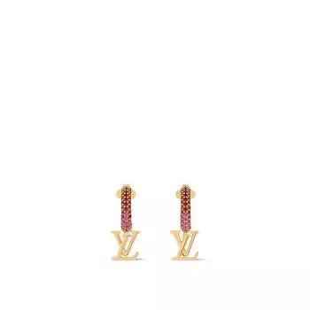 LV Знаменитые серьги со стразами Louis Vuitton, красный