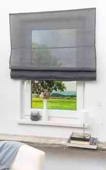 Lysel Outlet Римская штора серая, прозрачная на кулиске (Ш х В) 60см * 170см, серый