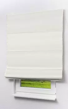 Lysel Outlet Римские шторы Rustikalia необработанные белые, полупрозрачные на кулиске (Ш х В) 60см * 190см, белый