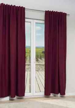Lysel - Плотная декоративная штора Thermoka #1W размерами (Ш х В): 135см х 245см в фиолетовом/красном цвете, красный