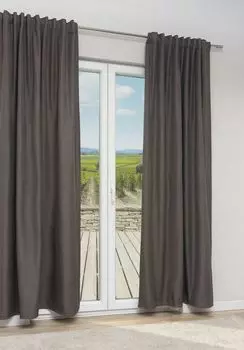 Lysel - Плотная декоративная штора Thermoka #1W размерами (Ш x В): 270см x 245см в цвете каменно-серый/серый
