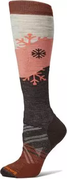 Лыжи с полной амортизацией и рисунком Snowpocalypse поверх икры Smartwool, цвет Chestnut