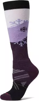 Лыжи с полной амортизацией и рисунком Snowpocalypse поверх икры Smartwool, цвет Purple Iris