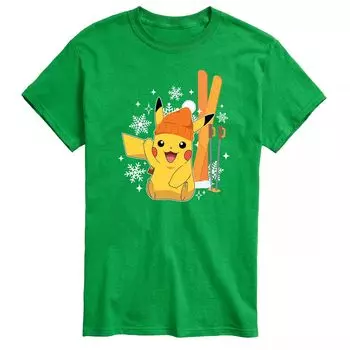 Лыжная футболка Big & Tall Pokemon Pikachu Licensed Character, зеленый
