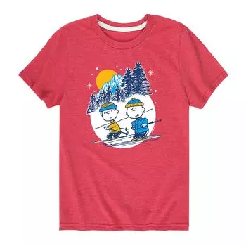 Лыжная футболка Peanuts Charlie Linus для мальчиков 8–20 лет Licensed Character, красный