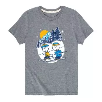 Лыжная футболка Peanuts Charlie Linus для мальчиков 8–20 лет Licensed Character, серый