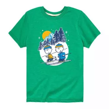 Лыжная футболка Peanuts Charlie Linus для мальчиков 8–20 лет Licensed Character, зеленый