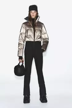 Лыжная коллекция комбинезон с защитой от воды и ветра recco technology ZARA, кава