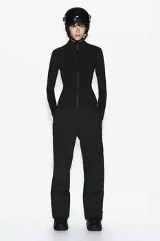 Лыжная коллекция легкая стеганая куртка ZARA, черный
