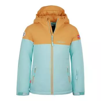 Лыжная куртка для девочки Hallingdal цвет морской волны/медовый TROLLKIDS, морская лазурь/мед