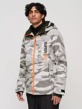 Лыжная куртка Freestyle Core Tiger Camo Superdry, ледяной серый