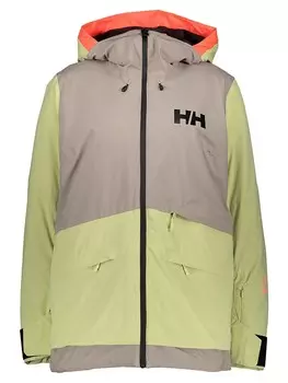 Лыжная куртка Helly Hansen Powchaser 20, цвет beige/grn