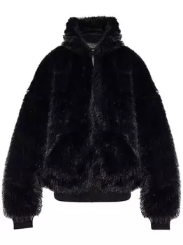 Лыжная куртка из искусственного меха Balenciaga, черный