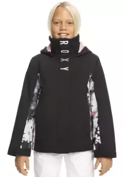 Лыжная куртка Roxy "GALAXY GIRL JK SNJT KVJ1 - для детей", с капюшоном, черный