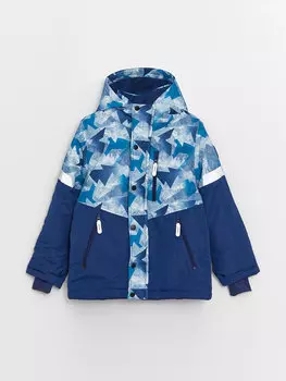 Лыжная куртка с капюшоном и принтом для мальчика LCW Kids