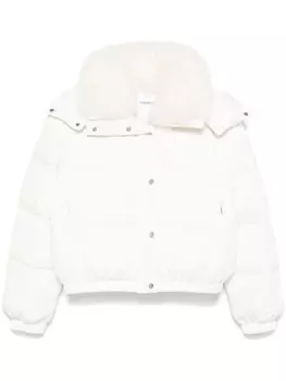 Лыжная куртка с контрастным воротником Yves Salomon, белый