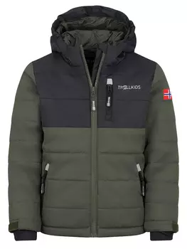 Лыжная куртка Trollkids Hemsedal, хаки