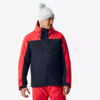 Лыжная куртка Wedze, цвет fluoreszierendes rot/asphaltblau