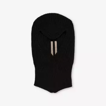 Лыжная маска из ребристой шерсти Rick Owens, черный
