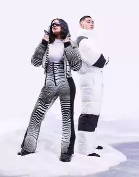 Лыжная расклешенная юбка ASOS с однотонным принтом