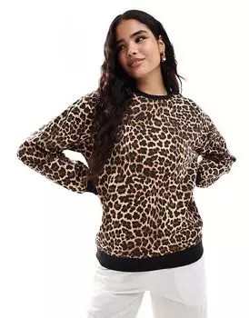 Лыжная толстовка с леопардовым принтом Threadbare