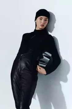 Лыжные брюки из термомуфты с покрытием H&M, черный