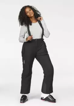 Лыжные брюки Polarino со съемными подтяжками, черный