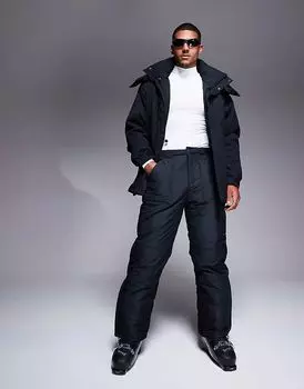 Лыжные брюки прямого кроя с водоотталкивающей пропиткой черного цвета ASOS 4505