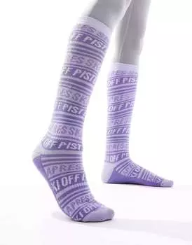 Лыжные носки ASOS сиреневого цвета с принтом "апре-ски"