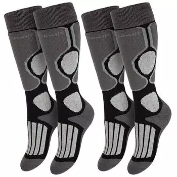 Лыжные носки детские | 2 пары | Функциональные носки с мягкой подкладкой | Черный BLACK SNAKE, цвет schwarz