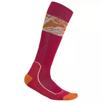 Лыжные носки Icebreaker Ski+ Light OTC Alps 3D, цвет Electron Pink/Earth/Snow