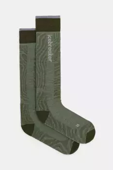 Лыжные носки Merino Ski+ Light Mountain Contour Icebreaker, зеленый