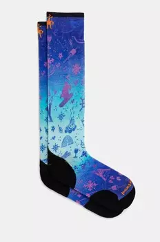 Лыжные носки Smartwool Targeted Cushion Nature Doodles Print, синий