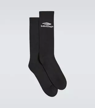 Лыжные носки в рубчик 3B Sports Icon Balenciaga, черный