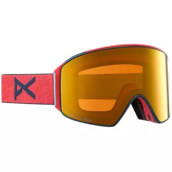 Лыжные очки Anon M4 Cylindrical MFI Low Bridge Fit, коралловый