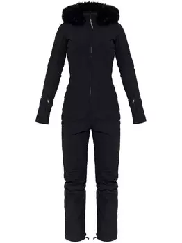 Лыжный комбинезон с искусственным мехом Balenciaga, черный