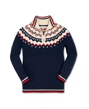 Лыжный свитер реглан с длинными рукавами и полумолнией для маленьких мальчиков Hope & Henry, синий