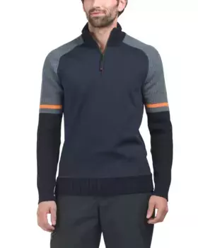 Лыжный свитер Vades Hybrid из смеси натуральной шерсти с четвертью молнией Bogner Fire & Ice, темно-синий