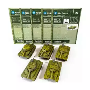 M24 Чаффи (R) x5, Axis & Allies - Collectible Miniatures Game - Set #2 Singles