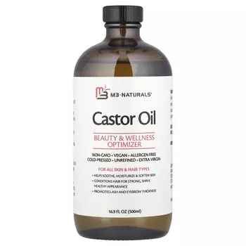 M3 Naturals, Касторовое масло + обертывание для тела, 500 мл (16,9 жидк. Унции)