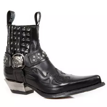 M.7950-S1 Ботильоны Western Goth Skull Stud New Rock, черный