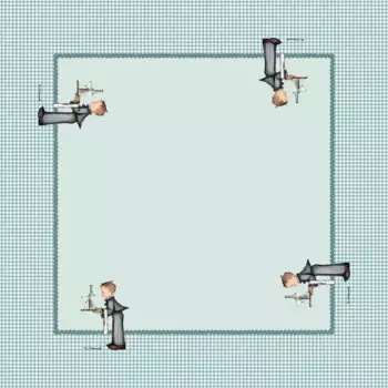 М.И. Плед Hummel средний "Мистер Обер", (1 шт.) M.I. Hummel 100х100 см, бирюзовый/белый
