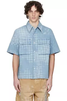 Ма квад джинсовая рубашка Amiri, индиго