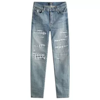 Ma quad отремонтированные узкие джинсы Amiri, индиго