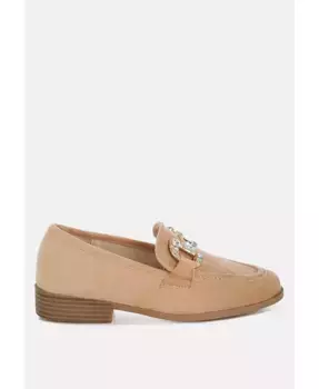 Маэстро Диаманте Лоферы с конской пряжкой и украшениями Rag & Co, коричневый/бежевый